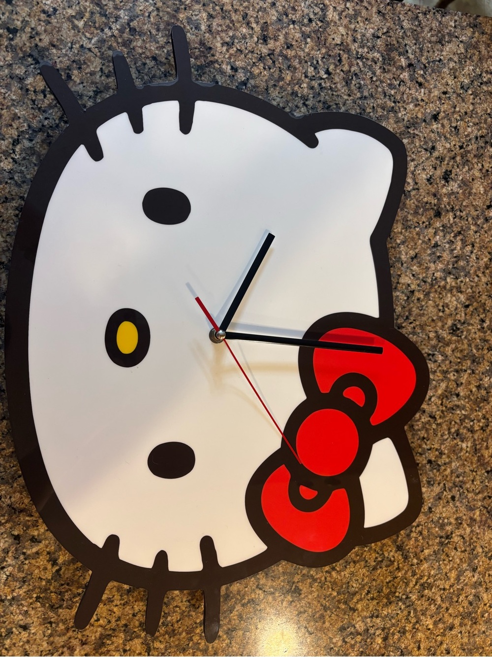 Hello Kitty Style White and Red Wall Clock